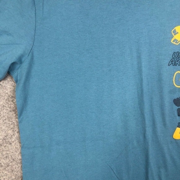 Under Armour UA Shirt Mens Medium Heatgear Multi Logo Tee Scribble 1366420 - Picture 4 of 9